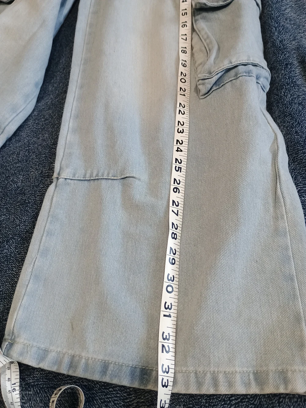 Kids Light Blue Cargo Jeans with Multi-Pocket Design